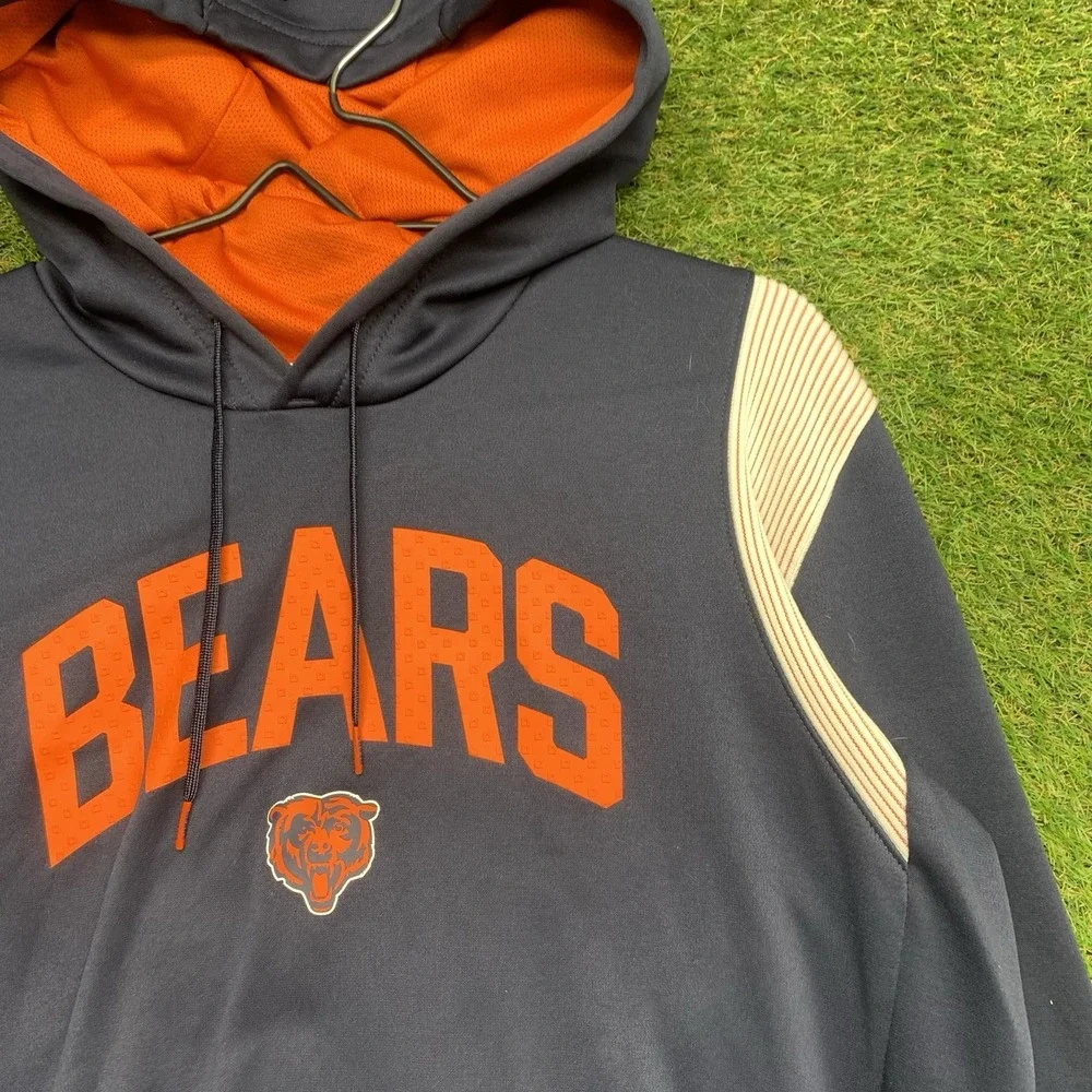 Chicago Bears Hoodie Mens Small S Nike Therma Fit Sweatshirt Fleece Swoosh Check